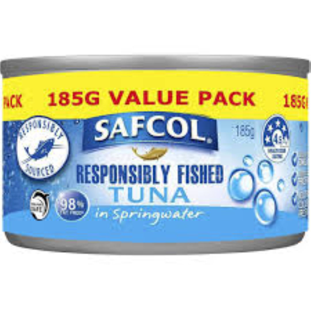 SAFCOL TUNA IN SPRINGWATER 185G